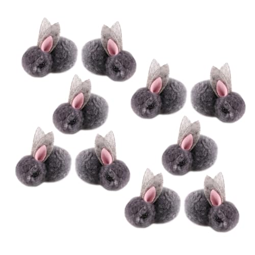 MOLUCKFU 10st Plüsch Häschen Kleine Plüschtiere Mini-Hasen-Puppe Weicher Kleiner Hase Kuscheliger, Realistischer Hase Aus Plüsch Pelzkaninchen Schlüsselanhänger -Mini-plüschhase Grey von MOLUCKFU