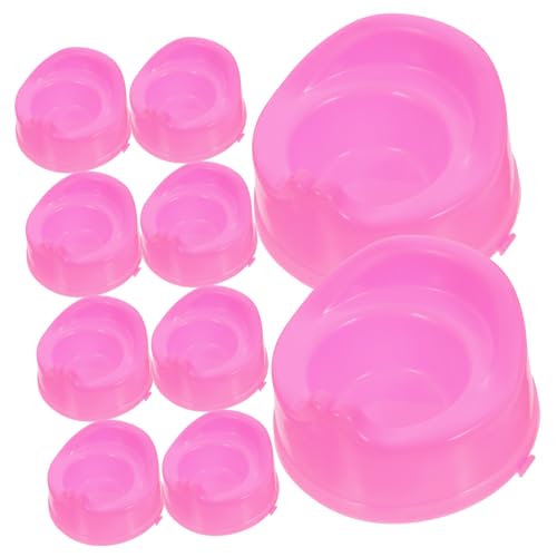 MOLUCKFU 10st Puppentoilette Mini-töpfchen Puppenhausmöbel Mini-hausmöbel Märchenhaus Möbel Töpfchen Für Babypuppen Realistische Toilette Kleine Hausmöbel Mini-bastelarbeiten Rosa Plastik von MOLUCKFU