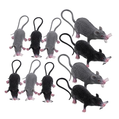 MOLUCKFU 10st Simulations-mausmodell Realistische Gruselige Ratte Mini-gruselmodell Halloween-rattenstütze Falsche Ratte Halloween- Lebensechtes Mäusespielzeug Lebensechte PVC von MOLUCKFU