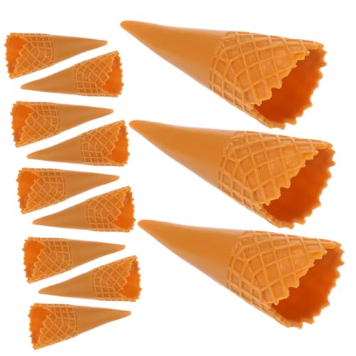 MOLUCKFU 12Pcs Knuspriger Realistische Eiskegel PVC Eiskegel Plastik Eiscreme Doll DIY -Verzierungen Simuliertes Eisdekoration Gefälschte Eiskegel Für Handwerkszauber von MOLUCKFU