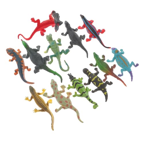 MOLUCKFU 12St Chamäleon-Modell Gecko-Figur Spielzeug Kidcraft-Spielset tierische Sammelfigur Eidechsenmodell Toys jucarii pentru copii Fun Toy Tiermodell Simulation Reptilienmodell PVC von MOLUCKFU