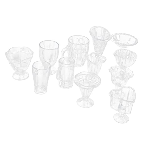 MOLUCKFU 12St Mini-Küchenutensilien Wasserflasche Mädchenspielzeug Spielzeugwaschbecken Spielzeugnahrung kunststoffbecher plastikgläser dollhaus Mini-Tasse Mini-Foto-Requisiten Transparent von MOLUCKFU