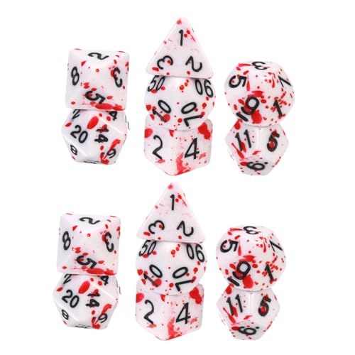 MOLUCKFU 14 Stück Teiliges Halloween Würfel Acryl Splatter Design Tragbares Polyedrisches Würfelspiel Zubehör für Brettspiele Party Tischdekoration Familienfest MOLUCKFU 14 Stück Teiliges Halloween Würfel Acryl Splatter Design Tragbares Polyedrisches Würfelspiel Zubehör für Brettspiele Party Tischdekoration Familienfest von MOLUCKFU