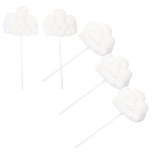 MOLUCKFU 15 Stk Geburtstagstorte Dekoration Wolke Kuchendeckel Geburtstagstorte Flagge Wolken Cupcake Topper Cupcake-topper Kuchendeckel Regenbogen Geburtstagskuchen-picks Mini-kuchen Weiß von MOLUCKFU