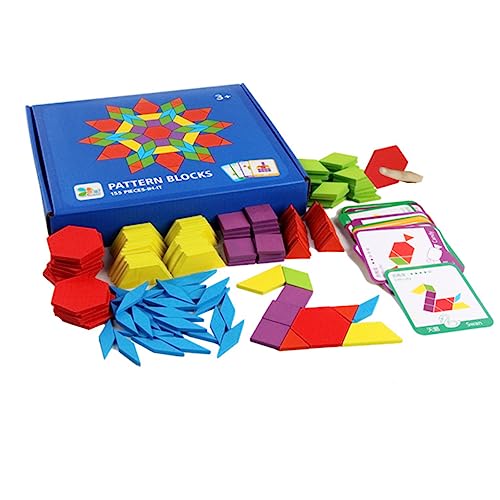 MOLUCKFU 155 Stück Geometrisches Tangram-Spielzeug Lustiges Puzzle-Spielzeug Kreatives Puzzle Puzzle-Spielzeug Aus Holz Geometrisches Puzzle-Spielzeug Bambus von MOLUCKFU