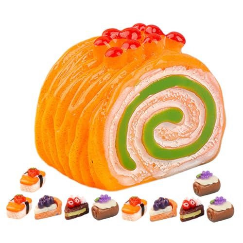 MOLUCKFU 15st Simulierter Obstkuchen Dessertringe Spielzeug Dekoration Kleines Kuchenmodell Gefälschter Dessertkuchen Miniatur Vorgetäuschter Kuchen Mini- -Rollenspiel Mini-Dessert Harz von MOLUCKFU