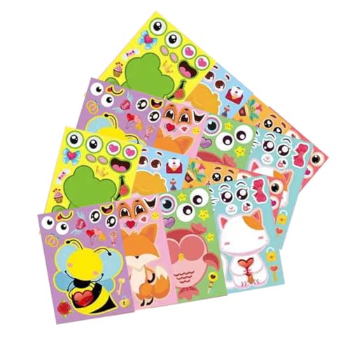 MOLUCKFU Tier Sticker Für Kinder 16 Blätter Valentinstag Aufkleber Frosch Tag-Aufkleber Affen- Tiersticker Tier Sticker Dekorative Aufkleber Für Sammelalben Aufkleber Für Geschenkverpackungen von MOLUCKFU