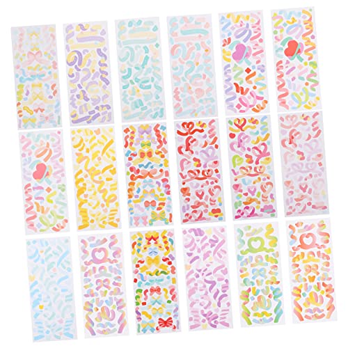 MOLUCKFU 18 Blätter Regenbogen-Aufkleber DIY-Handwerksaufkleber Blumenaufkleber Washi-Planer-Aufkleber Scrapbooking Sticker Scrapbook Stickers Scrapbook-Aufkleber DIY-Aufkleber Papier von MOLUCKFU