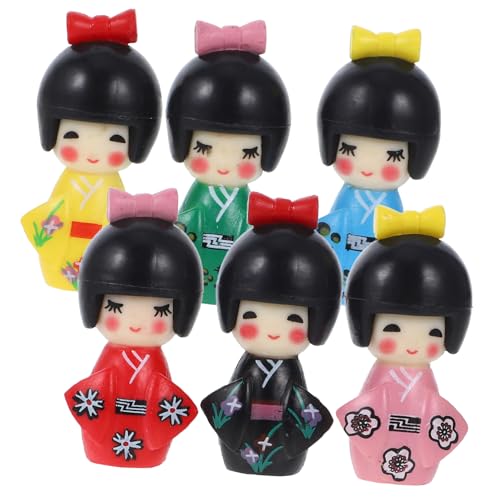 MOLUCKFU 18 STK Kimono-puppenschmuck Mikrospielzeug Mini Puppenstatue Asiatische Kimonopuppe Matroschka Japanische Dekoration Japanische Puppenverzierung Glückspuppe Mädchen Feng Frau PVC von MOLUCKFU