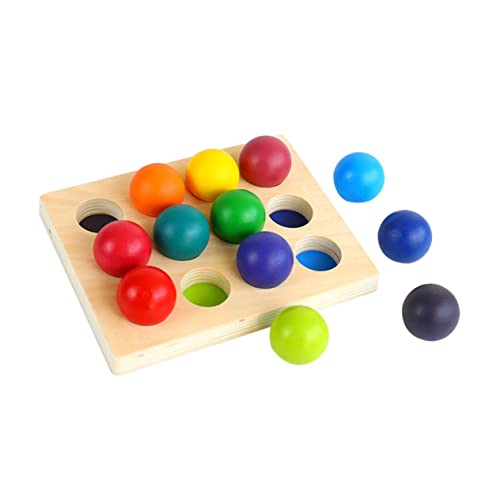 MOLUCKFU 1Pc Holz Regenbogen Sortierbrett Spielzeug Kognitives Paarungsspielzeug Sattgrün Fördert Farbenlernen Und Feinmotorik Für Kinder Ab 3 Jahren Ideales Montessori Lernspielzeug von MOLUCKFU