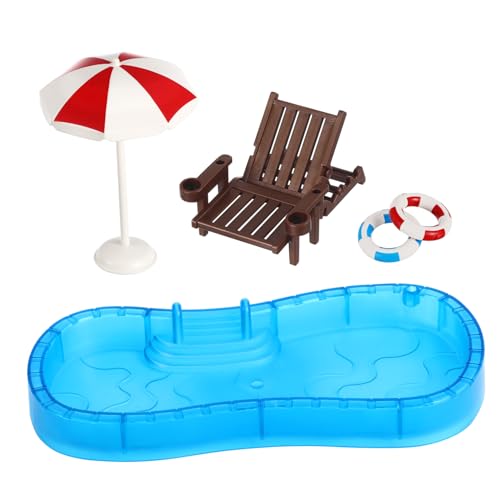 MOLUCKFU 1Satz Miniatur Swimming Pool Modell mit Strandstuhl Schwimmring für Puppenhaus Sommer Dekoration Zubehör für Kreative Spielszenen MOLUCKFU 1Satz Miniatur Swimming Pool Modell mit Strandstuhl Schwimmring für Puppenhaus Sommer Dekoration Zubehör für Kreative Spielszenen von MOLUCKFU