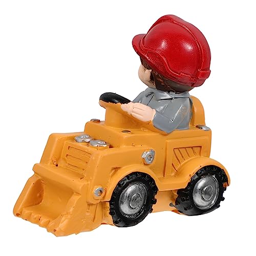 MOLUCKFU 1Stk Bagger-Ornament für Auto Dekorationen fürs Auto Lernspielzeug für Babys LKW spielzeug für kinder kinderspielzeug kreativer Tortenaufleger schöne Kuchendekoration Harz von MOLUCKFU