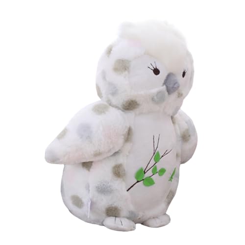 MOLUCKFU 1Stk Eule Tierplüschspielzeuge muñecos de Peluche Plüschpuppe Plüschtierkissen Kinder Puppen kinderpuppe Kinder Plüschpuppe ausgestopftes Puppenspielzeug PP Baumwolle Weiß von MOLUCKFU