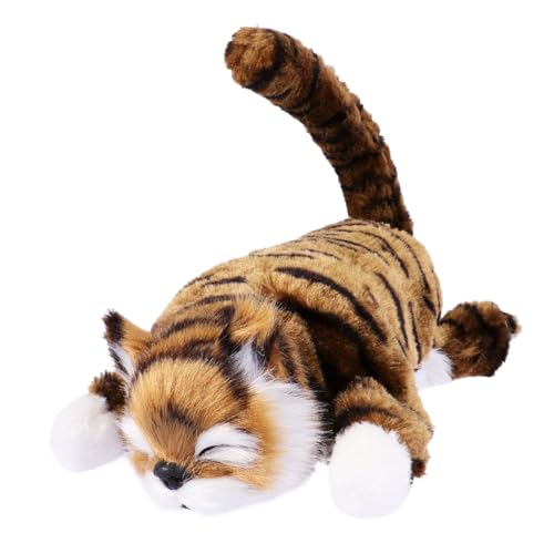 MOLUCKFU 1Stk Katzenpuppe kinderzimmerdeko Room Decoration kinderspielzeuge Kinder spielzeuge kinderknallzeug Plush cat jucarii pentru copii Plüschpuppe Plüschverzierung Dark Brown von MOLUCKFU