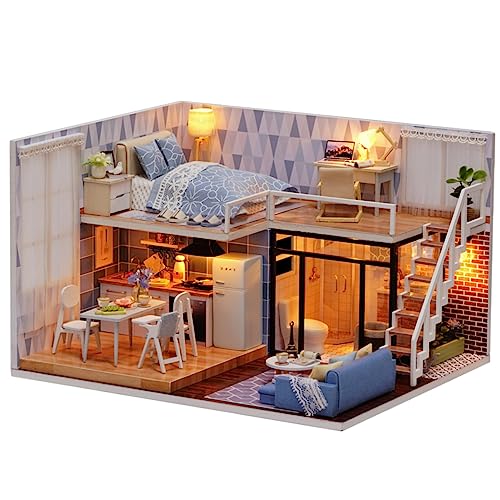 MOLUCKFU 1Stk Miniatur DIY Wohnung Miniaturbuch Mini- Höhlenbausatz Eulenhaus Puppenhauszubehör Kinder bastelset basteln für Kinder DIY Holzhaus Spielzeug Kabinenmodell Mini-Wohnung von MOLUCKFU