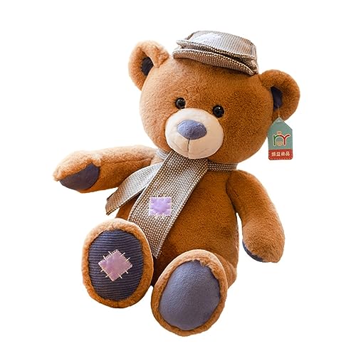 MOLUCKFU 1Stk Schal Bärenpuppe Kuscheltier plüschbär beartic Plush Sparschwein Plüschtiere tragen ausgestopftes Tierspielzeug Wurfkissen PP Baumwolle Brown von MOLUCKFU