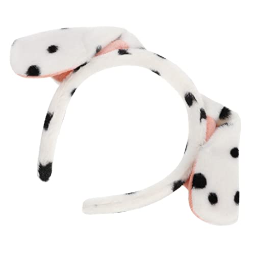 MOLUCKFU 1Stk Welpen Stirnband Hund Eselsohren Halloween-Tier-Stirnbänder Tierohren Cosplay quietschend Horn tier haarreif faschings haarschmuck Cartoon-Haarband Cosplay Haarband Stoff Weiß von MOLUCKFU