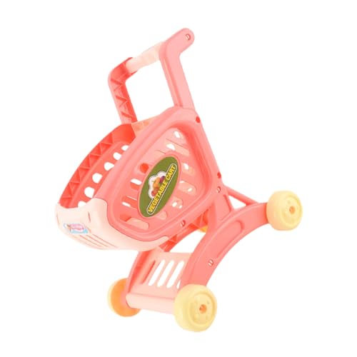 MOLUCKFU 1stk Einkaufs Wagen Für Kinder Puppenhaus-einkaufswagen Mini-einkaufswagen Trolley-Spielzeug Für Kinder Simulierter Supermarktwagen Einkaufswagen Für Kleinkinder Plastik Rosa von MOLUCKFU