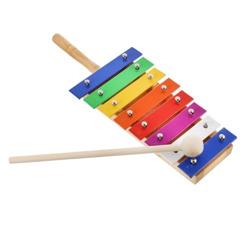 MOLUCKFU 8-Noten-Xylophon aus Holz Musikspielzeug für Jungen und Mädchen Bunte Aluminiumplatte Instrument für die Früherziehung von MOLUCKFU