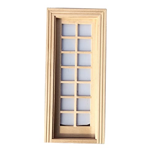 MOLUCKFU 1stk Türen Und Fenster 14 Gitter Miniatur Puppenhausmöbel Mini-türverzierung Puppenhauszubehör Mini-möbel Puppenhaustür Kind Gibt Spielzeug Vor Mini-türmodell-Ornament Khaki Holz von MOLUCKFU