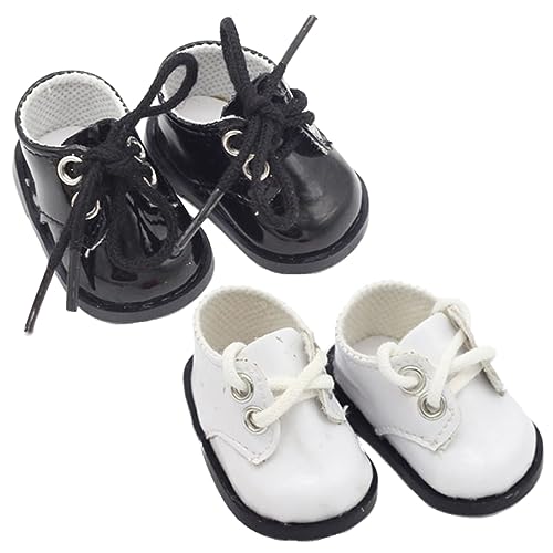 MOLUCKFU Puppe Decor Schuhe 2 Pairs Miniatur Leder Puppe Schuhe Spielzeug Set Puppe Zubehör von MOLUCKFU