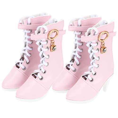 MOLUCKFU 2 Paar Puppe High Heels Puppen Set puppenkleidung Puppen-Accessoires Überraschungsspielzeug Modepuppe Schuhe High Heels für Puppe Puppenstiefel mit hohen Absätzen Baumwollseil Rosa von MOLUCKFU