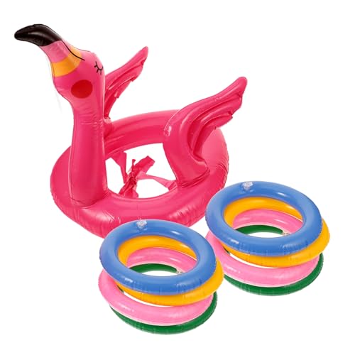 MOLUCKFU 2 Sätze Zwinge Spielzeug für Kinder kinderspielzeug Aufblasbares Spielzeug für den Pool Ringwurfspiel Spielzeug Aufblasbares Spielzeug für Poolspiele Flamingo-Wurfspielzeug PVC von MOLUCKFU