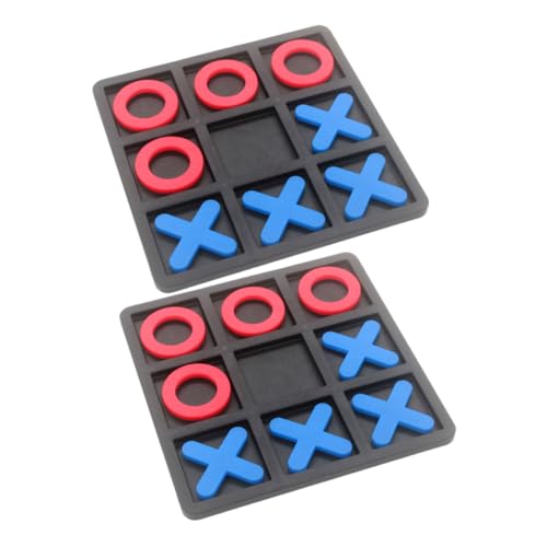 MOLUCKFU 2 Sätze xo Schach interaktives Interactive Toys Gesellschaftsspiel Logic Games Spiele interaktives Puzzlespiel- Schach Kampfspiel PVC Black von MOLUCKFU