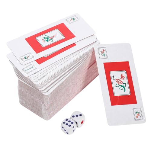 MOLUCKFU 2 Sets Mahjong Poker Spielzubehör PVC Mahjong Karte Reisespiel Requisite Spiel Mahjong Karte Party Mahjong Karte Mahjong Karten Tragbares Mahjong Karten Set Mahjong Karte von MOLUCKFU