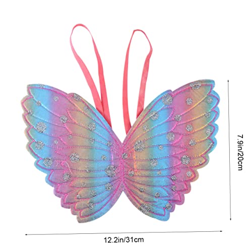 MOLUCKFU 2 Stück 1 Satz Kostüm Requisiten Performance-Kleidung Flügel anziehen Zubehör Abs camoing halloweenkostüme für Kinder Bühnenkleidung Gradient Performance-Kleidung Tuch Rosa von MOLUCKFU