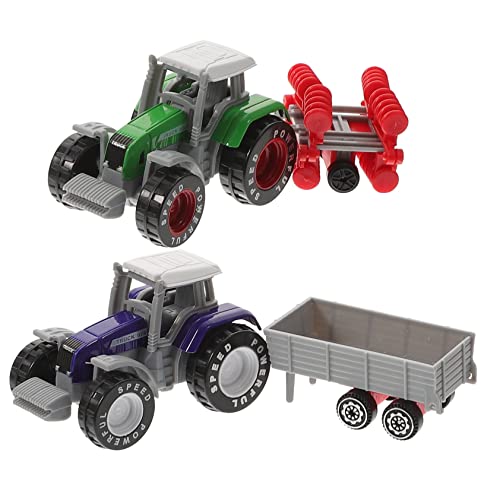 MOLUCKFU 2 Stück Bauernhof Wagen Spielzeug LKW Spielzeug Technisches Auto Spielzeug Kleinkind LKW Traktor Spielzeug Technisches Automodell Kinder Pädagogisches Auto Spielzeug von MOLUCKFU