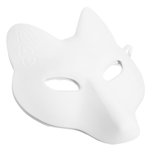 MOLUCKFU Fuchsmaske Für Erwachsene Unbemalte Tiermaske Für DIY Maskerade Party Und Halloween Weiße Leere Masken Für Kreative Gestaltung von MOLUCKFU