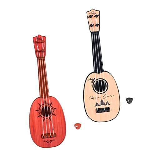 MOLUCKFU 2 Stück Gitarrenspielzeug Musical B Gitarren Für Minigitarre Minispielzeug Musikspielzeug Kinderspielzeug Kindergitarre Kunststoff Ukulele Musikspielzeug Ukulele Abs von MOLUCKFU