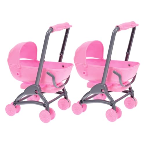 MOLUCKFU Baby Spielzeug 2 Stück Kinderspielzeug Kinderwagen Kinder Einkaufswagen Puppenmöbel Modell Rollenspiel Einkaufskorb Babypuppen Zubehör Spielzeug Puppenwagen Modell Kinderwagen Spielzeug von MOLUCKFU