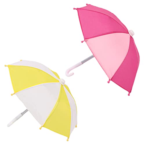 MOLUCKFU 2 Stück Puppenschirm Mini Strandschirm Niedliche Kleine Regenschirme Mädchen Hausschirm Picks Handy Regenschirm Mini Zubehör Dekor Miniaturen Reise Strandschirm von MOLUCKFU