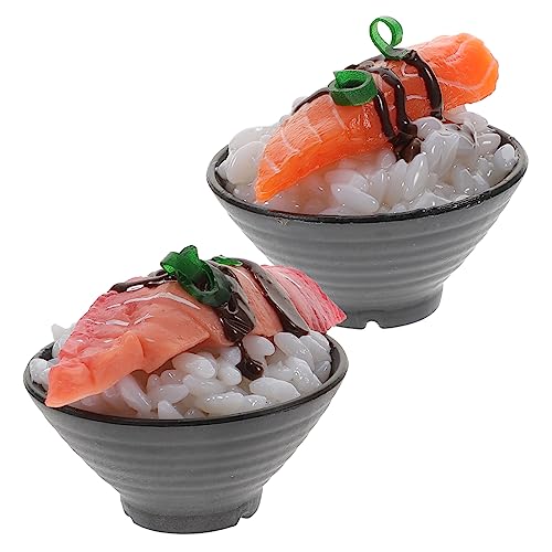 MOLUCKFU 2 Stück Simuliertes Sushi Reis Spielessen Für Die Kinderküche, Spielküchenzubehör, Kinder Spiel Lebensmittelspielzeug, Realistisches Lebensmittelmodell, Lebensmittelspielzeug Für von MOLUCKFU