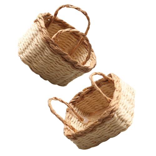 MOLUCKFU 2 Stück Teiliges Miniaturkorb Set Handgewebt Realistische Kleine Körbe für Puppenhaus Dekoration Tragbar und Dekorativ für Sammler und Kreatives Mini Party Favor Geschenk MOLUCKFU 2 Stück Teiliges Miniaturkorb Set Handgewebt Realistische Kleine Körbe für Puppenhaus Dekoration Tragbar und Dekorativ für Sammler und Kreatives Mini Party Favor Geschenk von MOLUCKFU