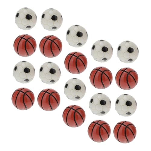 MOLUCKFU 20 Stück Fußball Basketball Modell Spielzeug Schöner Sportball Mini Hausdekoration Fußball Ornamente Puppenhaus Mini Fußball Mini Zubehör Mini Fußball Statuen von MOLUCKFU