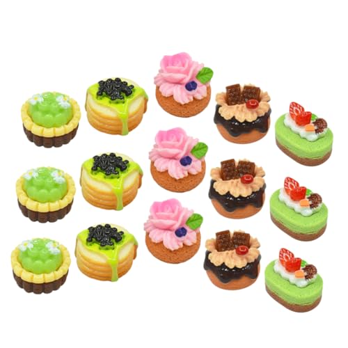 MOLUCKFU 20st Simulierter Obstkuchen Kleines Kuchenmodell Mini-küchenszenendekor Mini-kuchenverzierung Miniatur-Rollenspiel Mini- -küchenzubehör Mini- -Dessert-Modell Mini-Essen Harz von MOLUCKFU