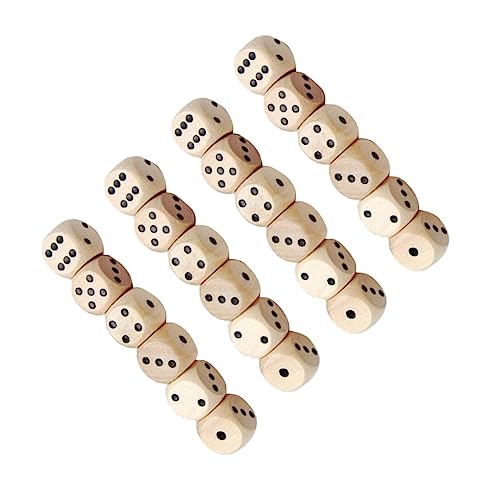 MOLUCKFU 16mm Würfel 20pcs 6 Seitige Holz Würfel Set Spielzeug Diceach Mai Würfel Für Brettspiele von MOLUCKFU