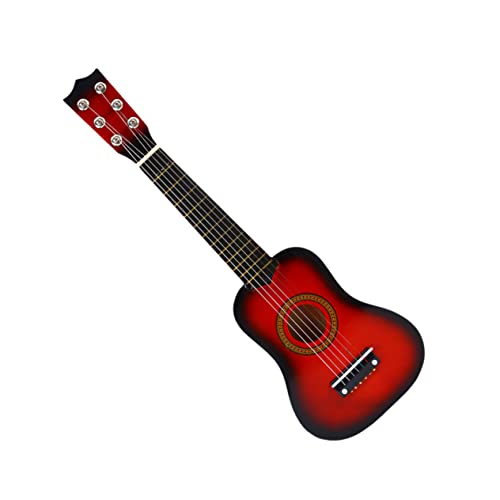 MOLUCKFU 23 Musikinstrument Akustikgitarre Für Kinder Kinder-Ukulele-Spielzeug Kinder Gitarre Spielzeug Gitarre Kinderinstrumente Ukulele Für Kinder Ukulele-Gitarre Für Kinder Hölzern Rot von MOLUCKFU