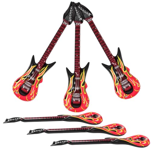 MOLUCKFU 24 STK Aufblasbare Gitarre Gitarren-poolschwimmer Pädagogisches Spielzeug Lustiges Aufblasbares Instrument Karnevalsspielset Künstliche Gitarre Lustiges Inflationsspielzeug PVC von MOLUCKFU