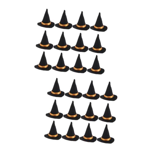 MOLUCKFU 24 STK Mini-hexenhut Halloween-Hut Halloween-weinstopper Hexenhut Weinhülle Hexenhüte Aus Filz Zum Basteln Weinflaschenaufsatz Haustier Kleine Hexenhüte Basteln Black Filzstoff von MOLUCKFU