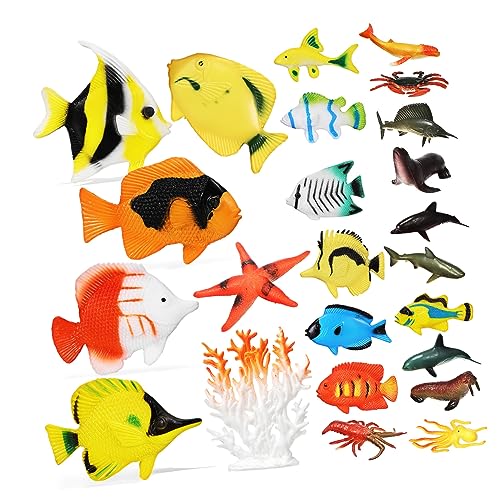 MOLUCKFU Meerestiere Figuren Set Realistische Tropische Fische Und Tiere Modelle Für Lernspielzeug Kreative Spielideen Und Unterwasser Abenteuer Für von MOLUCKFU