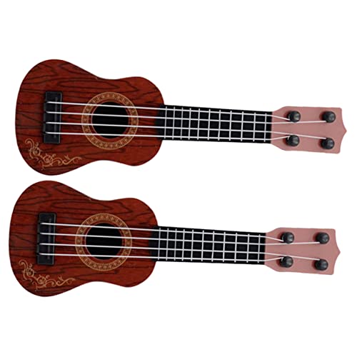 MOLUCKFU 2St Mini-Ukulele Musikinstrumente für Schlagzeug für Musikspielzeug kinderinstrumente Instrument Ukulele für -Ukulele Plastik Brown von MOLUCKFU