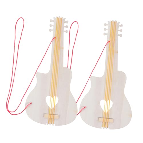 MOLUCKFU 2St kinderspielzeug bastelsets für Gitarren für Holzgitarre Kinderkunst spielsachen Gitarre DIY-Gitarrenspielzeug Unfertiges Gitarrenspielzeug aus Holz hölzern von MOLUCKFU