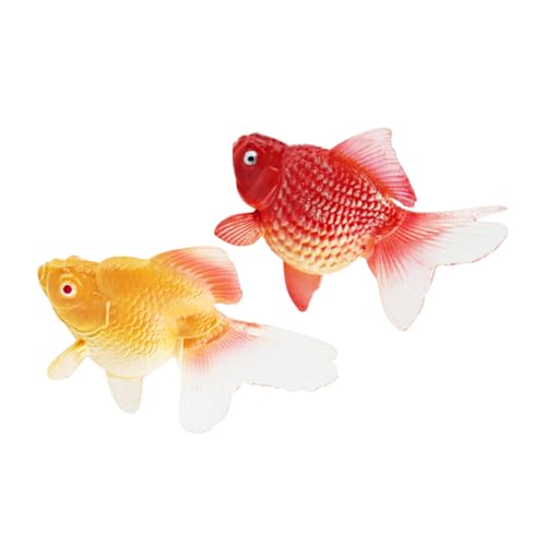 MOLUCKFU 2St künstlicher Aquariumlampe Fischfiguren Qualle Nachtlicht Fischaquarium Panzerspielzeug Meeresbiomodell Dekorative Goldfische -Modell Simulation Tierfigur PVC von MOLUCKFU