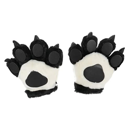 MOLUCKFU 2st Bärentatzen Handschuhe Kawaii Handschuhe Tierhandflächenhandschuhe Bärenklauen-Handschuhe Warme Handschuhe Outfits Handschuhe Für Hundepfoten Tier-Cosplay-kostüm Plüsch Black von MOLUCKFU