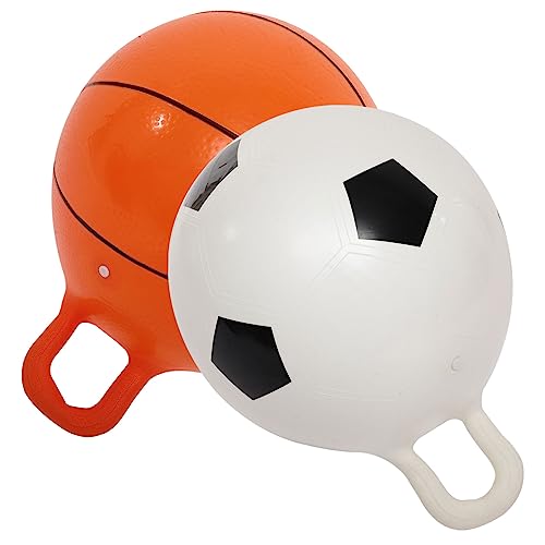 MOLUCKFU 2st Flummi Kind Hüpft Aufblasbarer Völkerball Hüpfbälle Für Springball Für Elastizität Springender Ball Bälle in Basketballform Kinderaccessoire PVC von MOLUCKFU