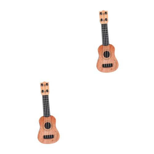 MOLUCKFU 2st Mini-Ukulele Dj-Decks Für Kinder Kinderukulele Für Mädchen Sprengt Gitarrenkinder in Die Luft Puzzle-Spielzeug Spielzeuggitarre Für Kinder Kinderinstrumente Plastik Light Brown von MOLUCKFU